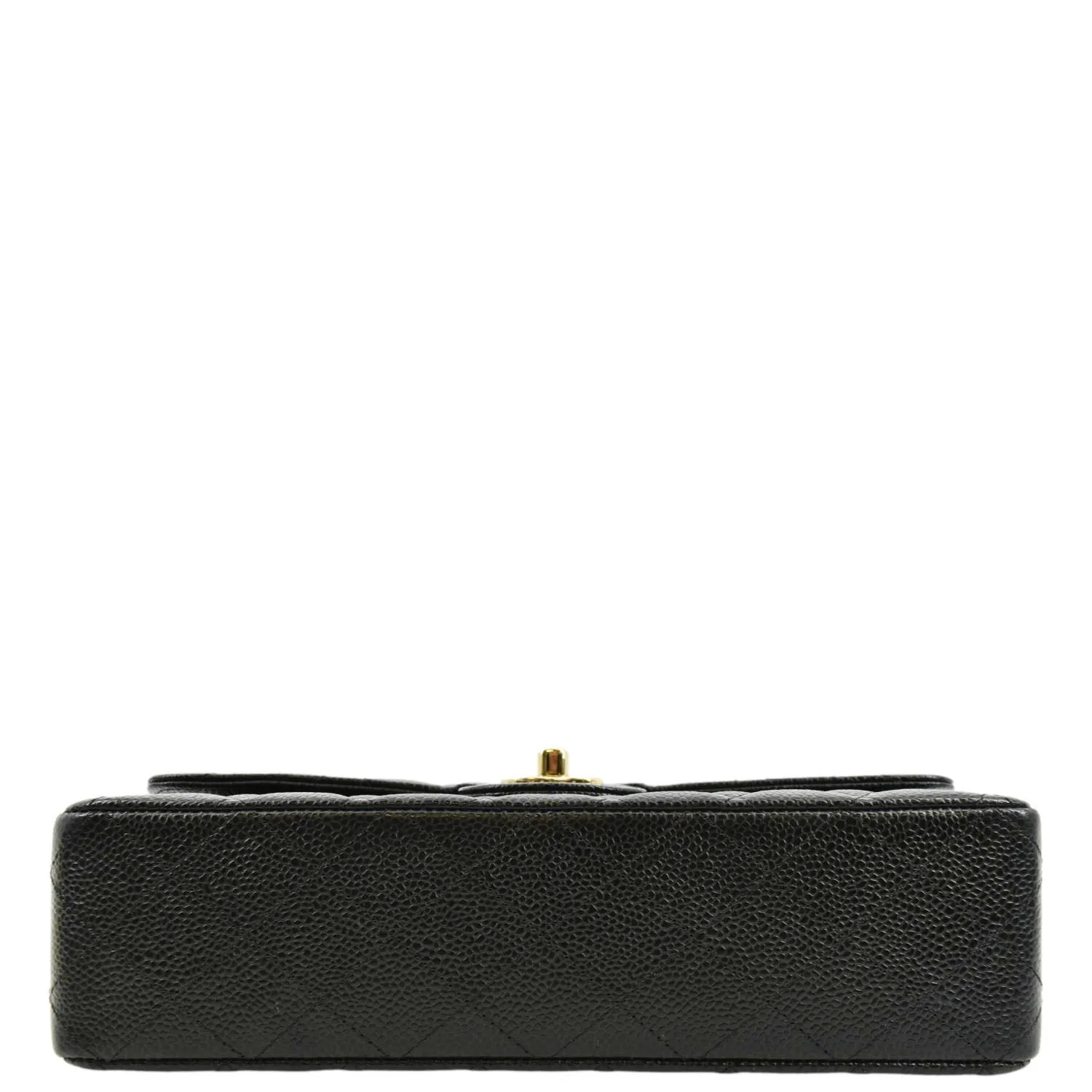CHANEL Classic Double Flap Caviar Leather Shoulder Bag Black