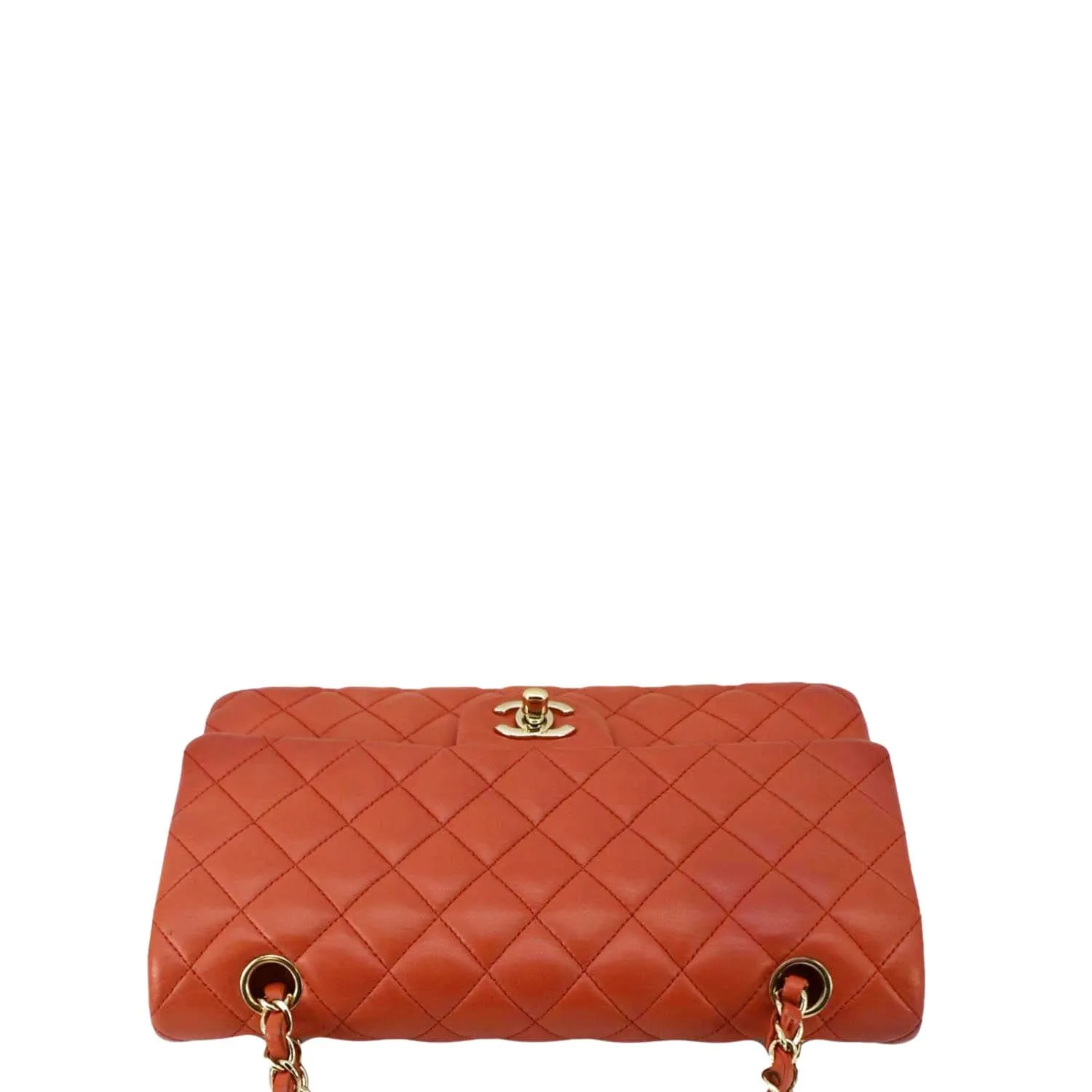 CHANEL Classic Double Flap Medium Quilted Leather Shoulder Bag Red