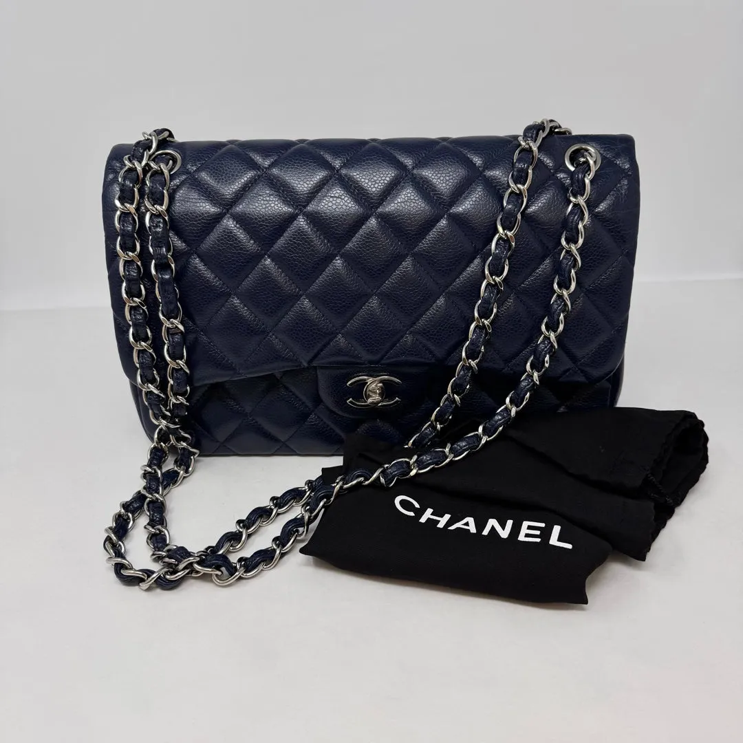 Chanel Classic Jumbo Caviar Double Flap Bag