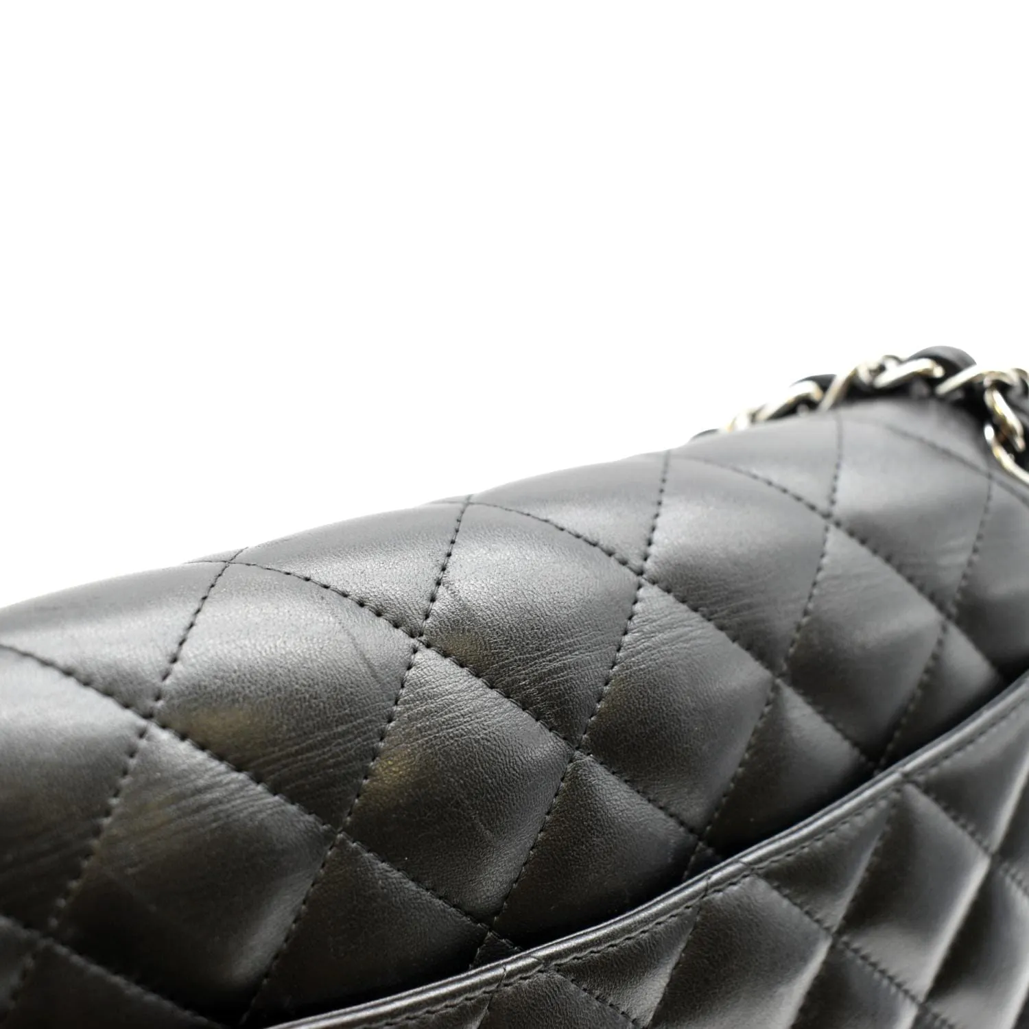 CHANEL Jumbo Double Flap Calfskin Leather Shoulder Bag Black