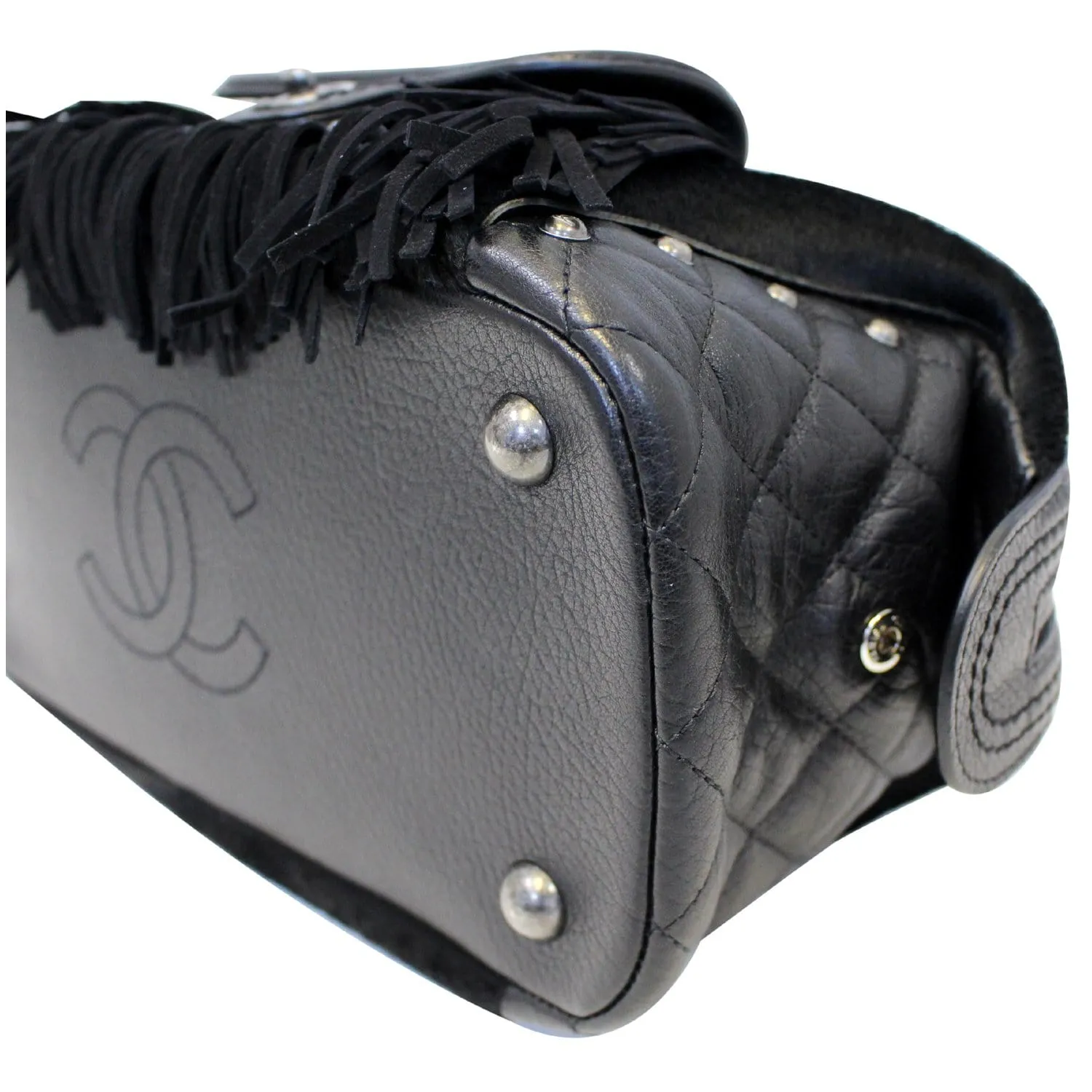 CHANEL Paris Dallas Pony Hair Leather Fringe Bowling Bag Black - Last Call