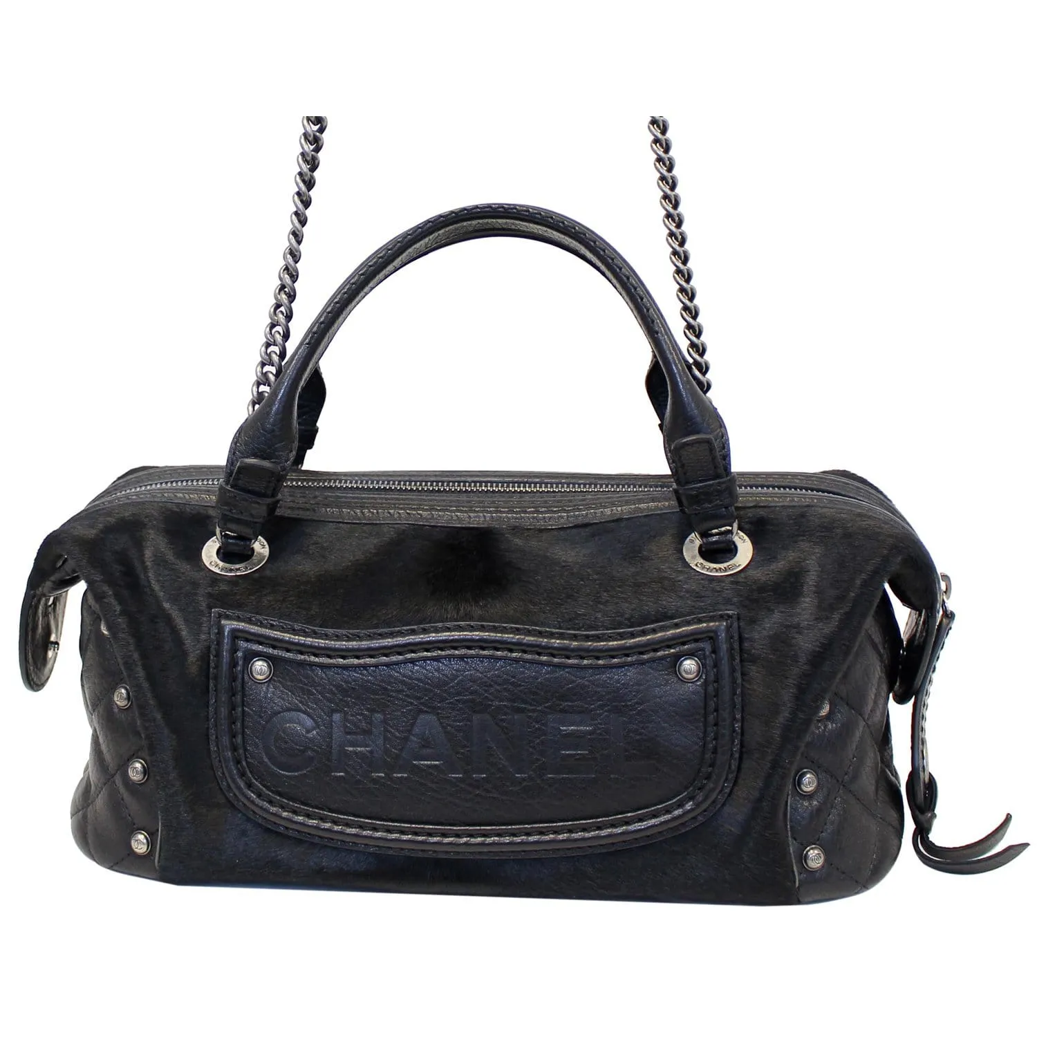 CHANEL Paris Dallas Pony Hair Leather Fringe Bowling Bag Black - Last Call