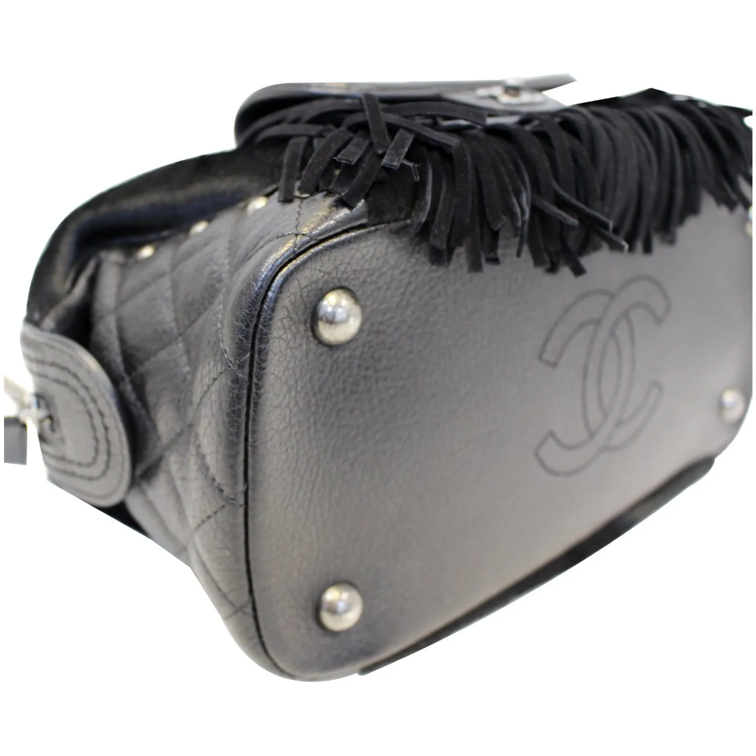 CHANEL Paris Dallas Pony Hair Leather Fringe Bowling Bag Black - Last Call