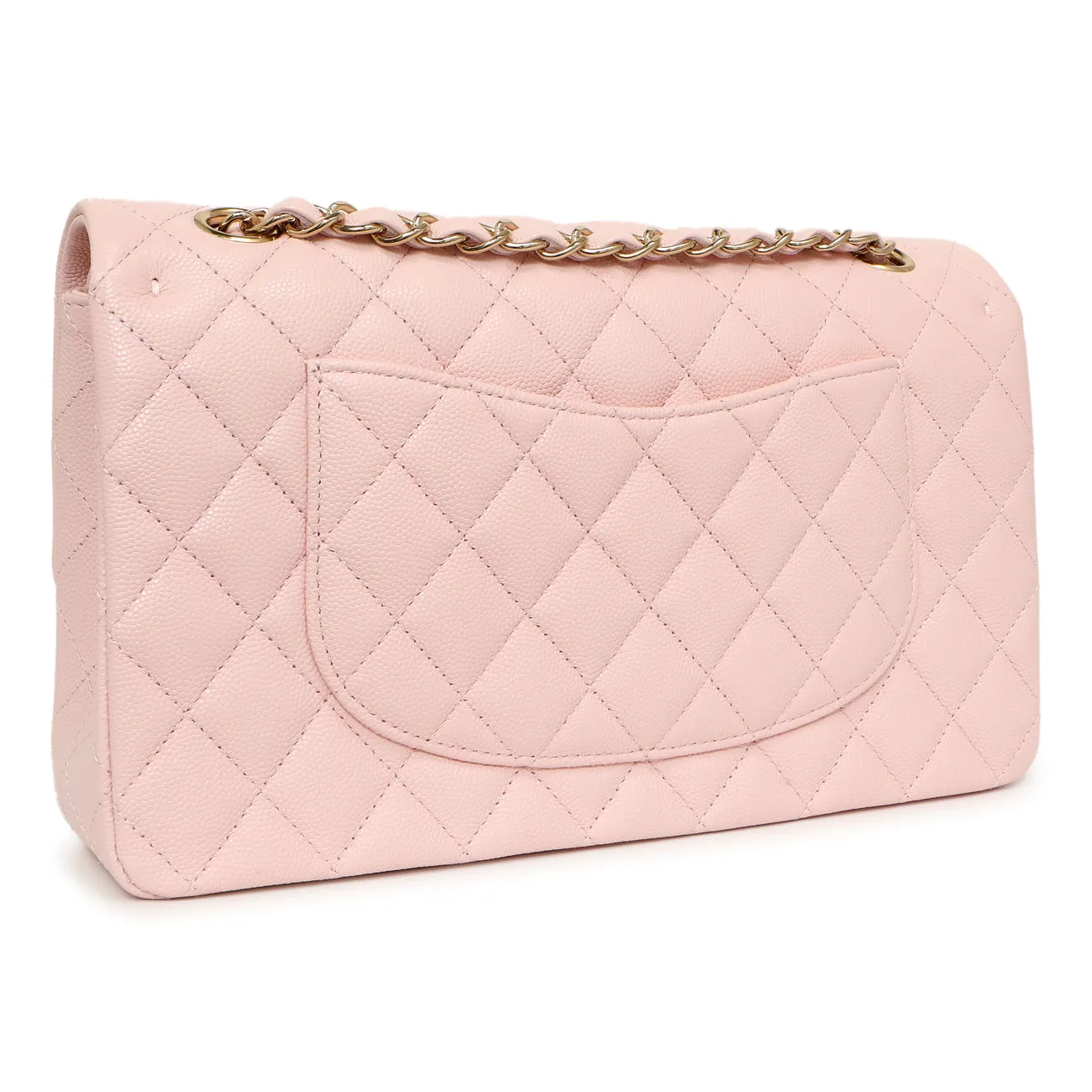 Chanel Pink Quilted Caviar Medium Classic Double Flap