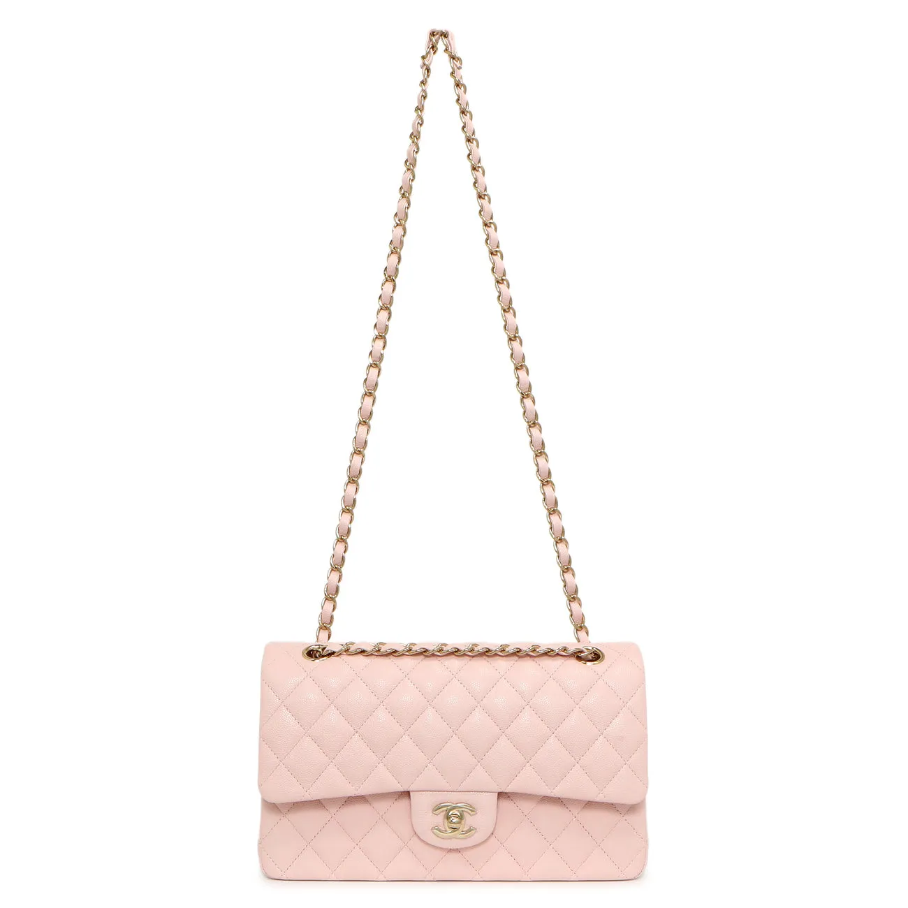 Chanel Pink Quilted Caviar Medium Classic Double Flap