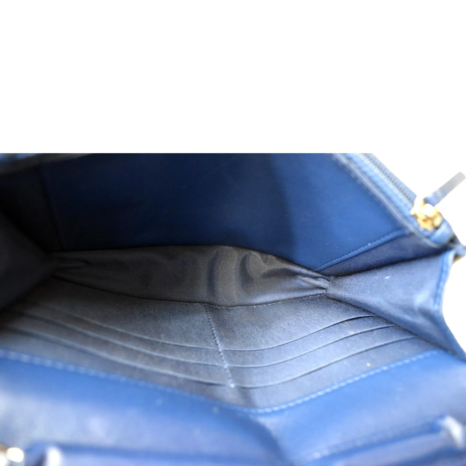 CHANEL Wallet On Chain Quilted Leather Crossbody Bag Blue