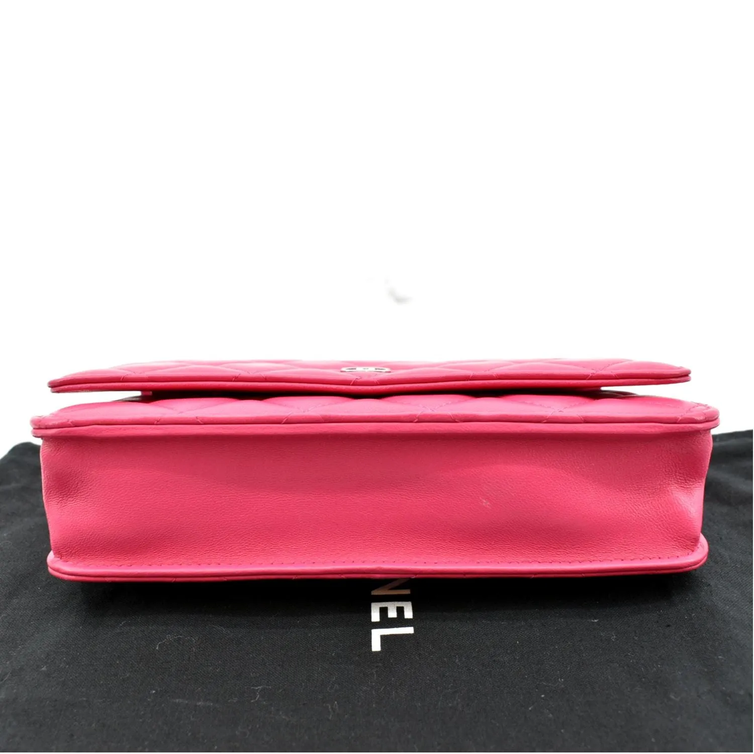 CHANEL WOC Quilted Leather Crossbody Wallet Fuchsia Pink
