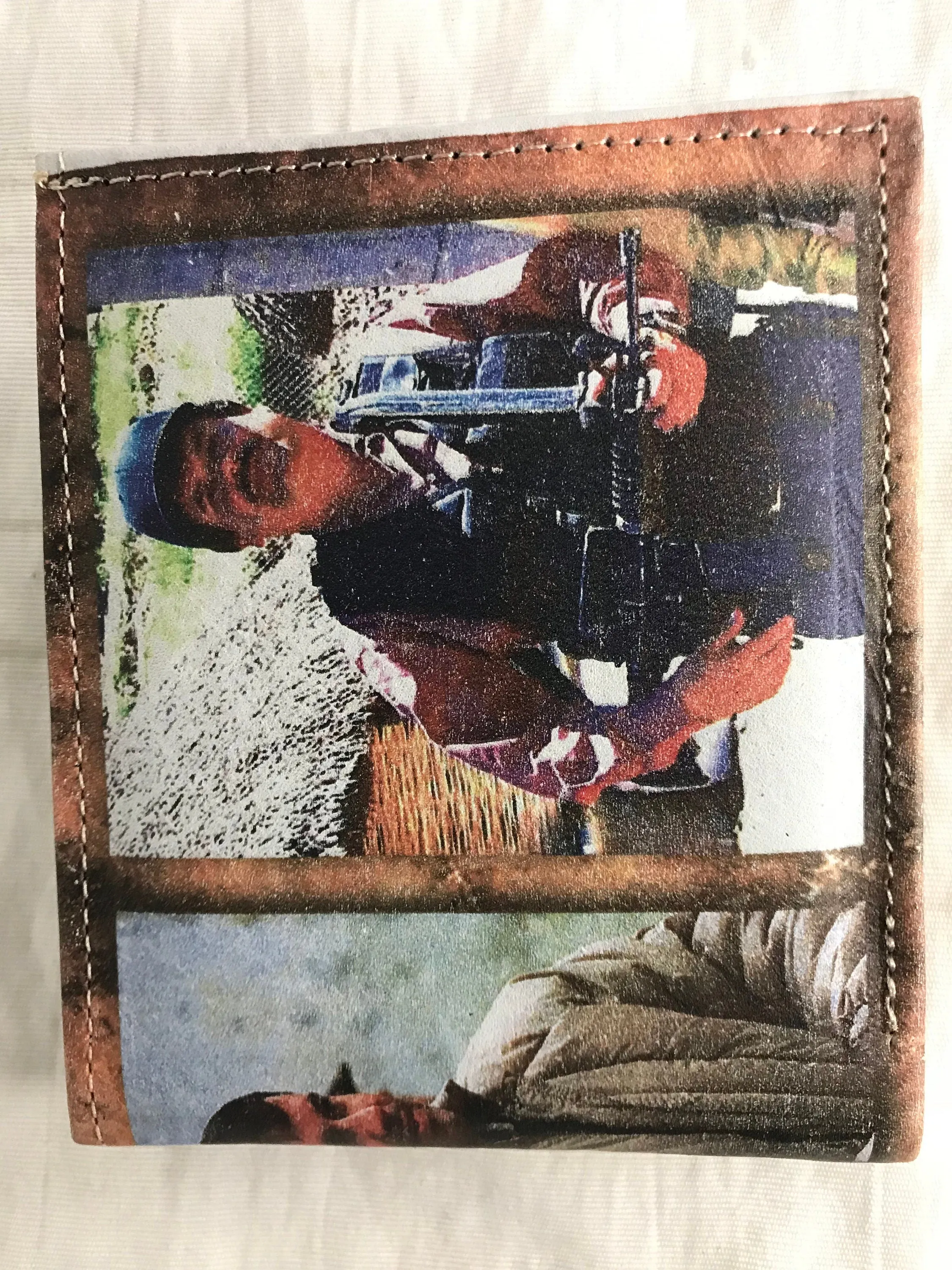 CHAPO GUZMAN laser printed bi-fold NARCO sinaloa leather wallet