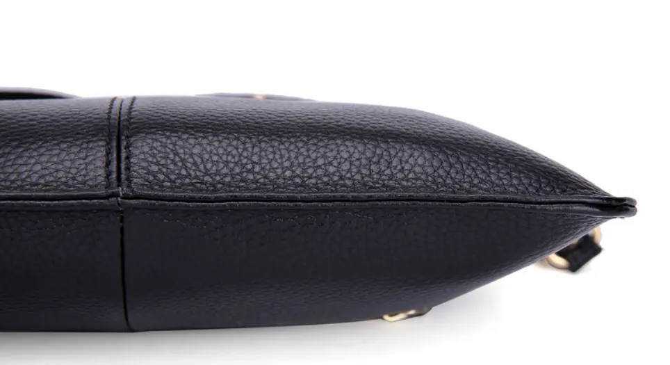 Chic Genuine Leather Clutch Bag Zipper Shut Shoulder Bag Crossbody Bag