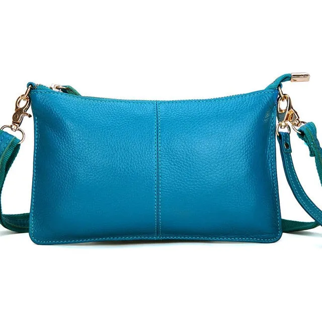 Chic Genuine Leather Clutch Bag Zipper Shut Shoulder Bag Crossbody Bag