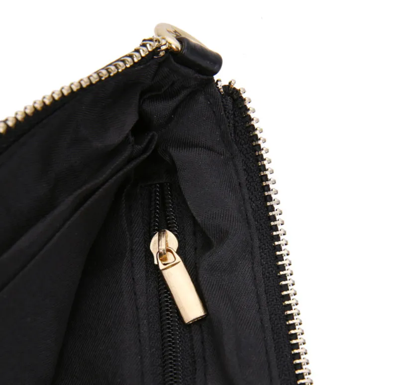 Chic Genuine Leather Clutch Bag Zipper Shut Shoulder Bag Crossbody Bag
