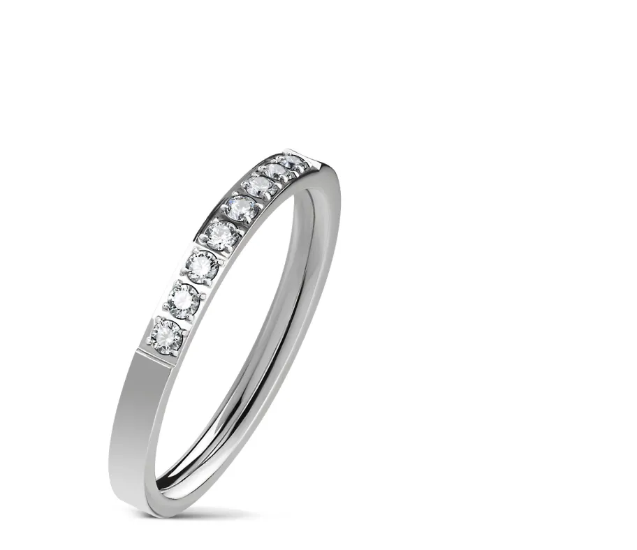 Children's Rings:  Surgical Steel, Gold IP, with White CZ in sizes 5 & 6 & 7