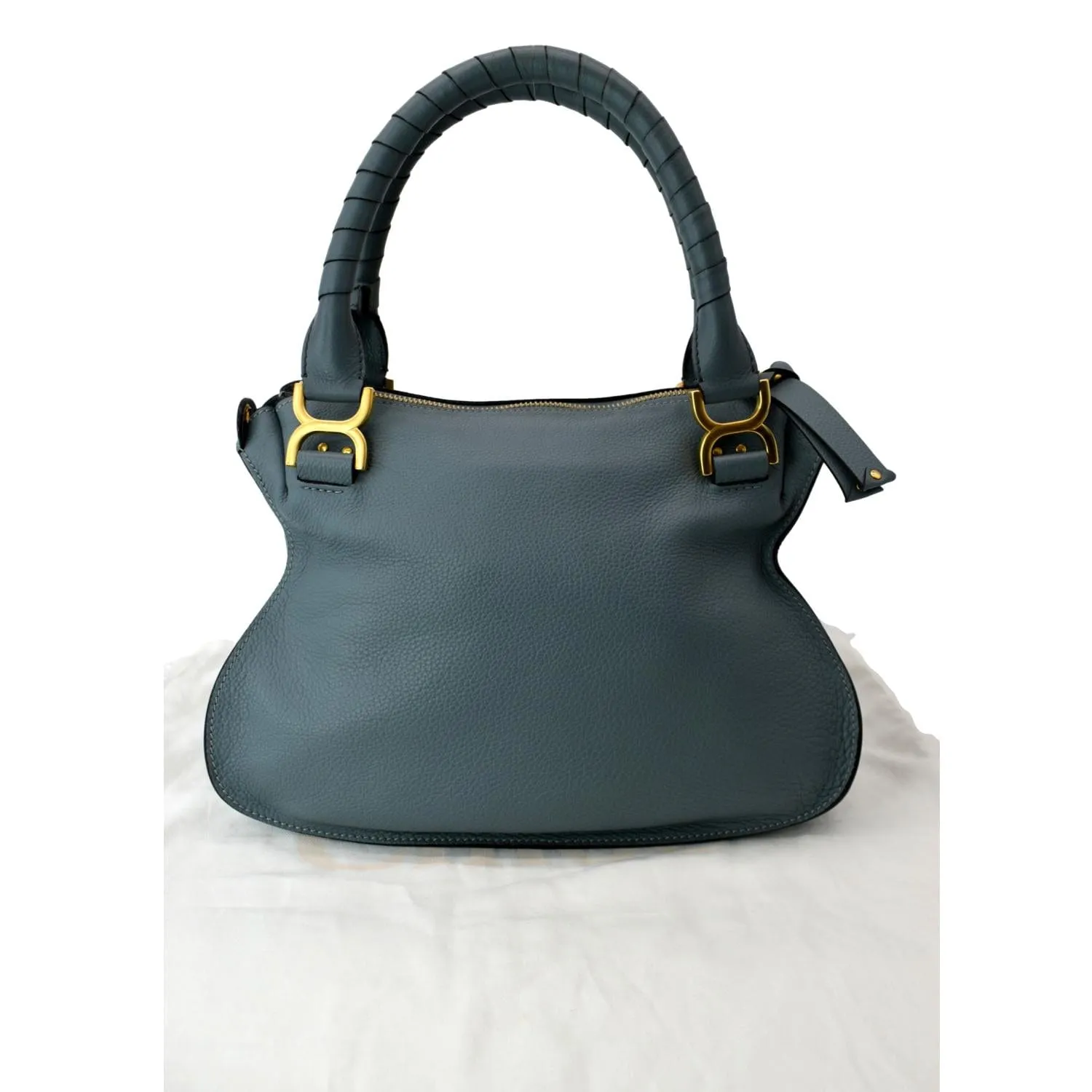 CHLOE Marcie Medium Leather Shoulder Bag Light Blue