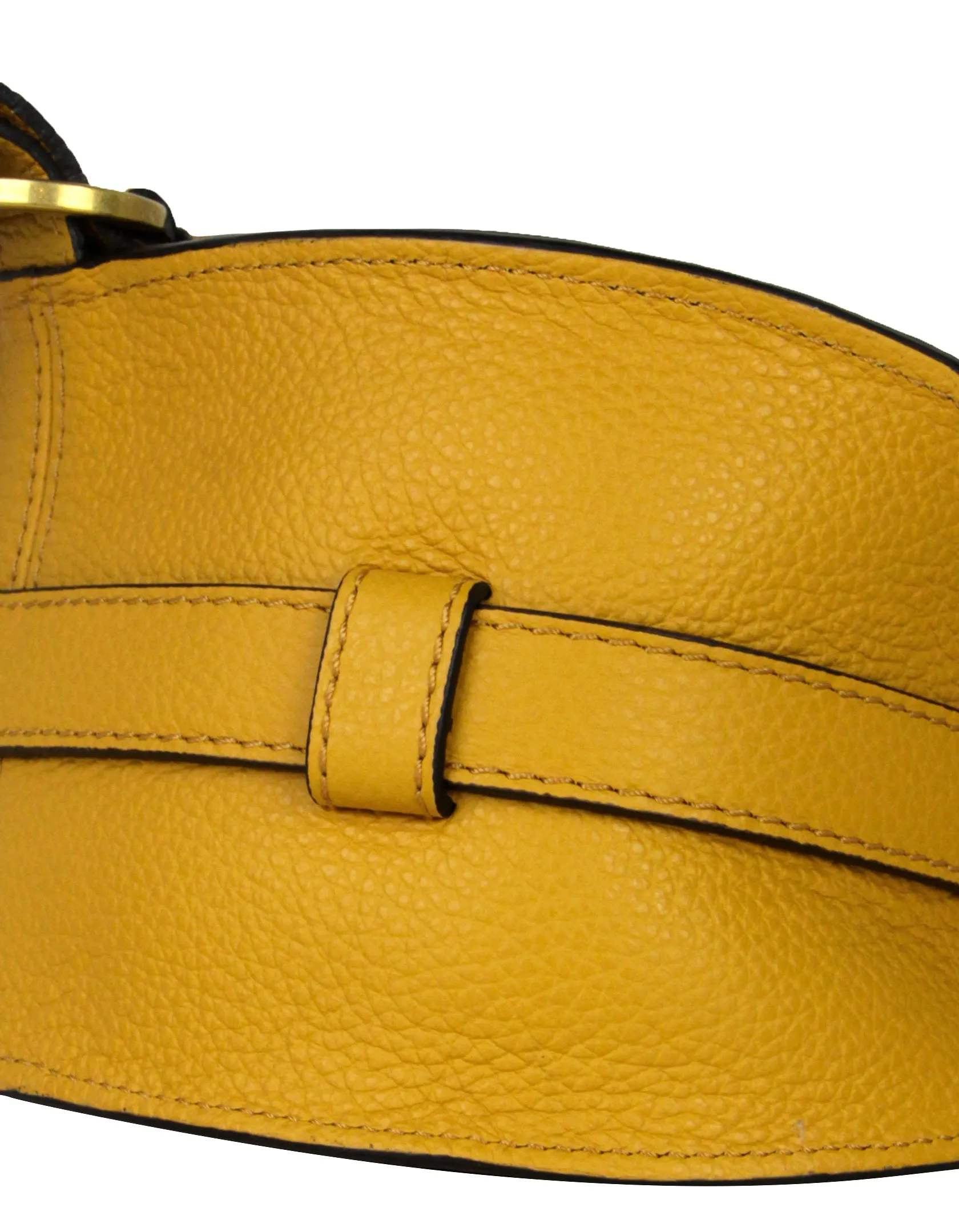Chloe Sunflower Yellow Leather Small Marcie Saddle Crossbody Bag