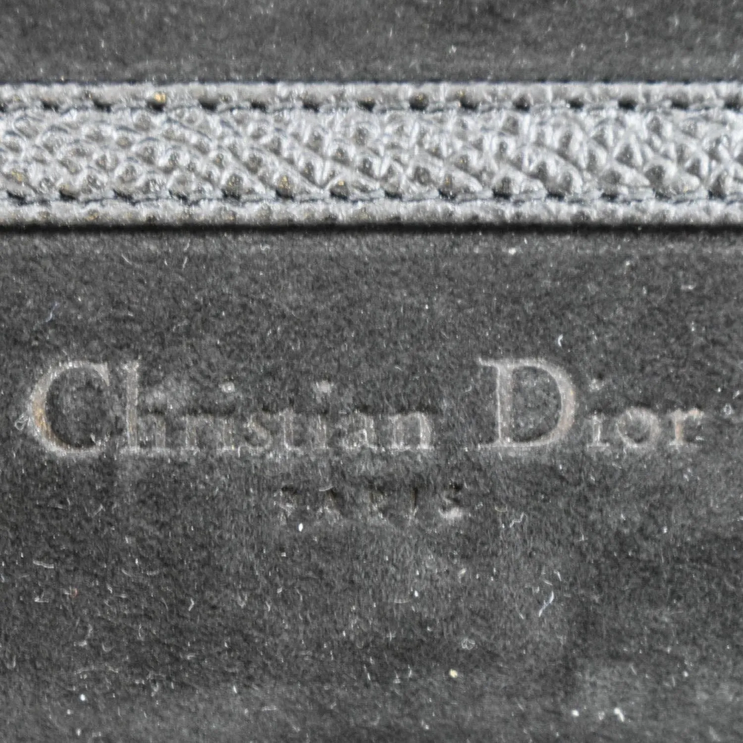 CHRISTIAN DIOR Long Saddle Leather Crossbody Chain Wallet Black