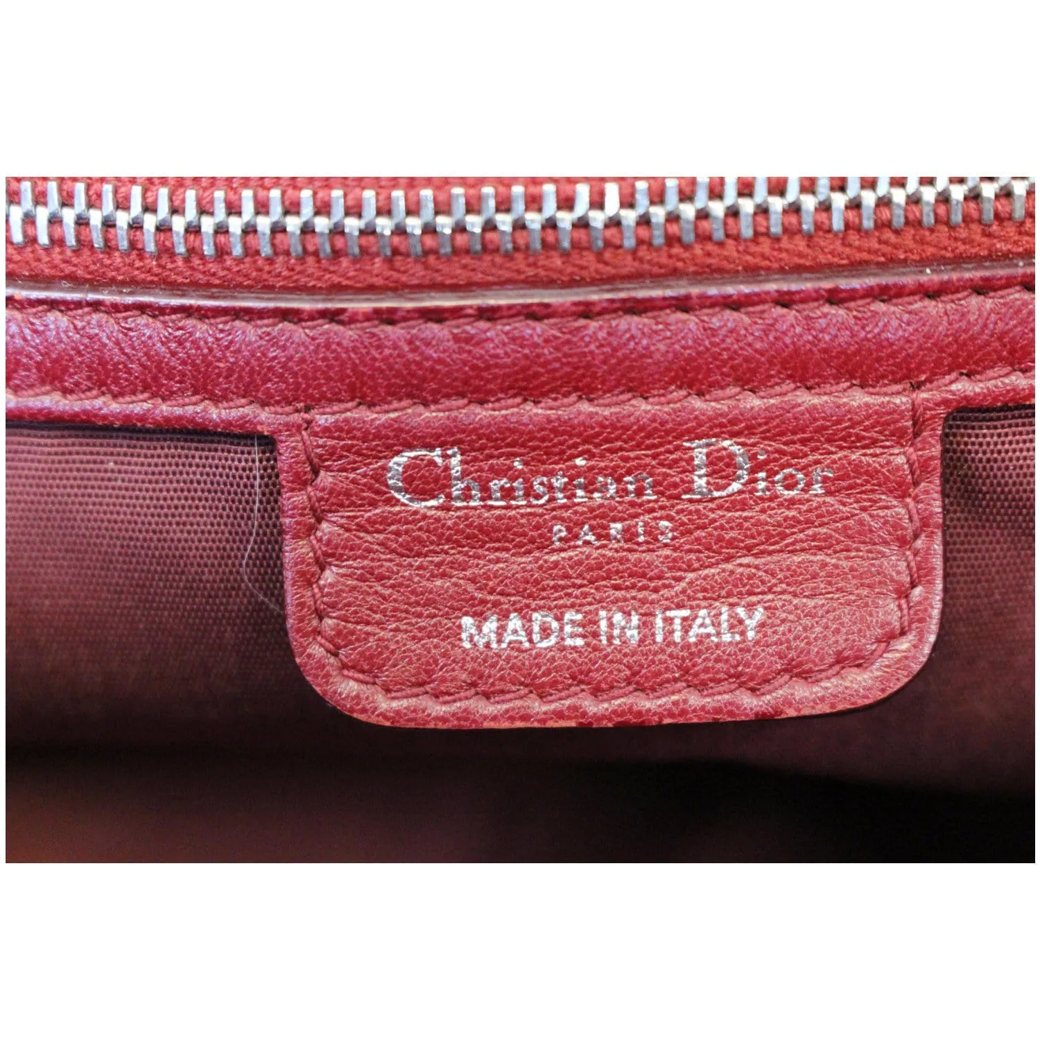 CHRISTIAN DIOR Medium Flap Cannage Leather Shoulder Bag Red