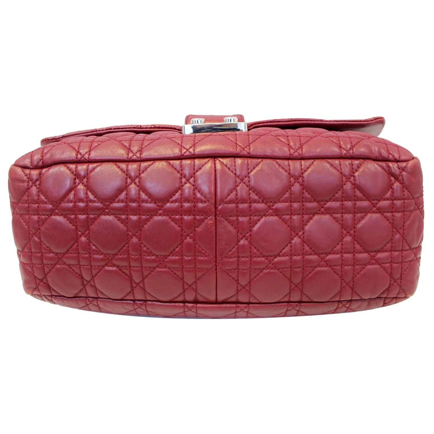 CHRISTIAN DIOR Medium Flap Cannage Leather Shoulder Bag Red
