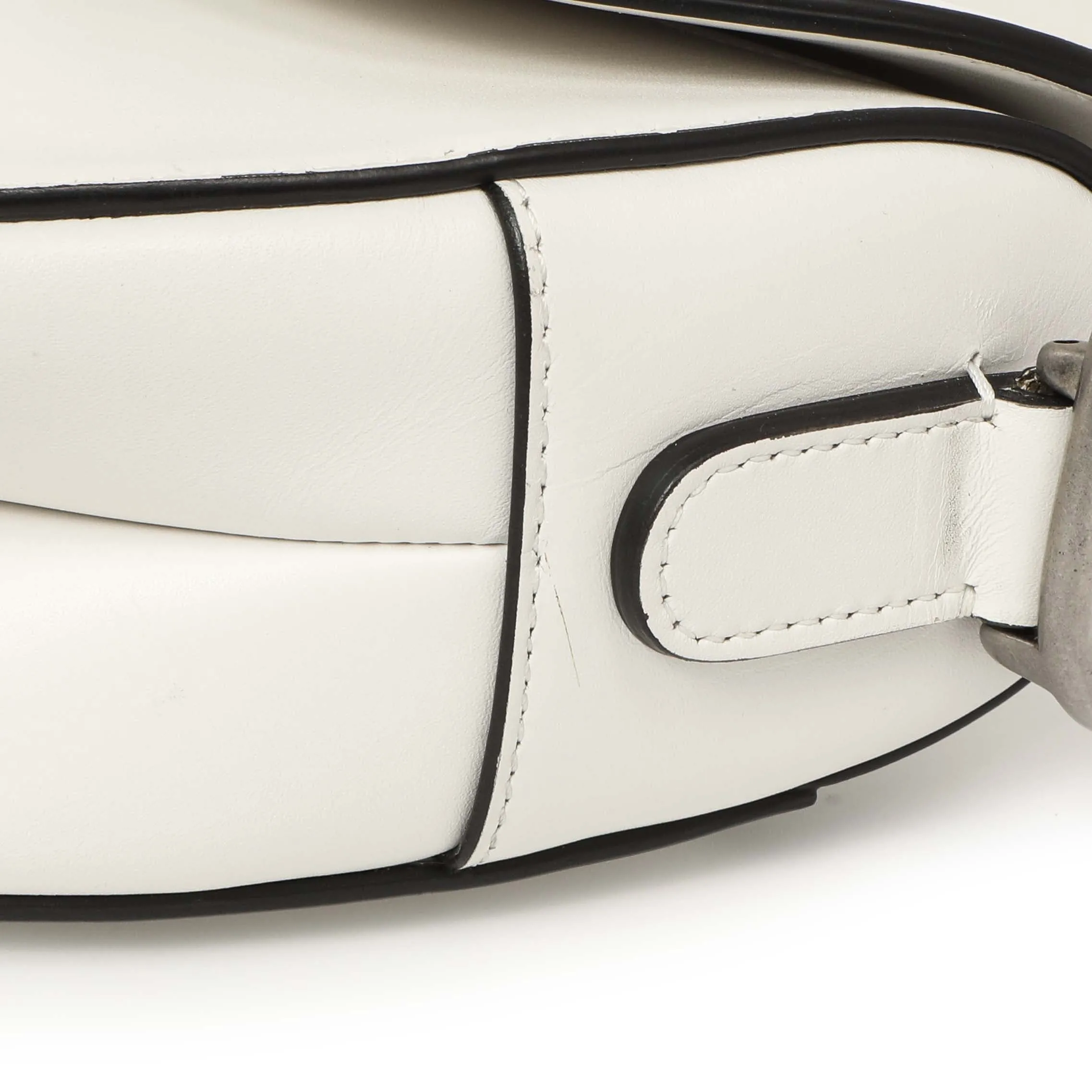 Christian Dior White Calfskin Saddle Bag