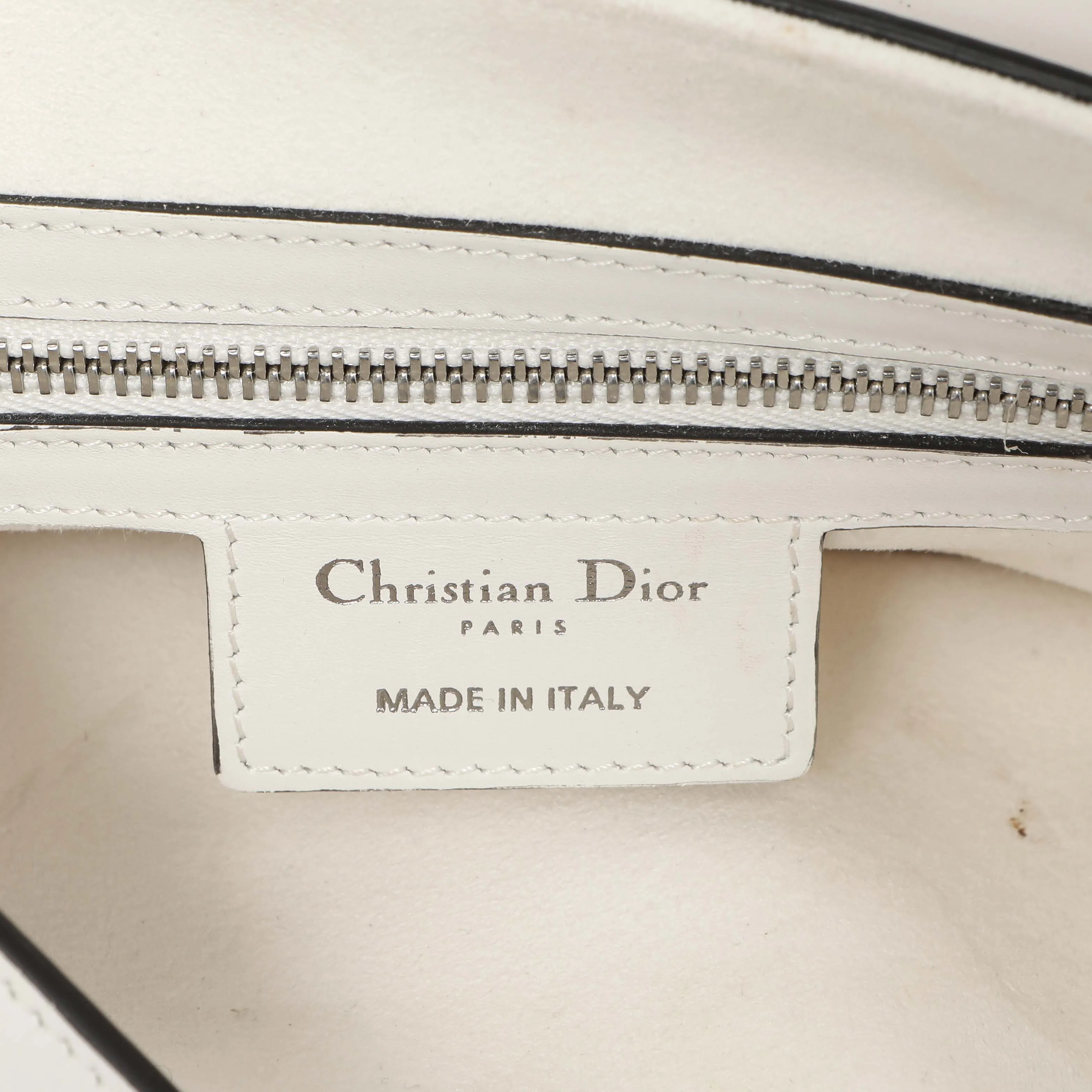 Christian Dior White Calfskin Saddle Bag