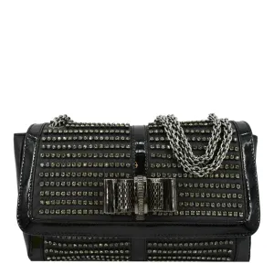 CHRISTIAN LOUBOUTIN Charity Studded Leather Shoulder Bag Black