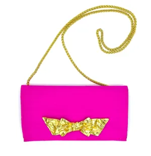 Cindy Pink Silk Crossbody