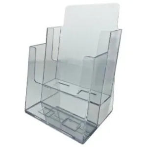 Clear Acrylic 2-Tier 6" x 9" Bi-Fold Brochure Holder