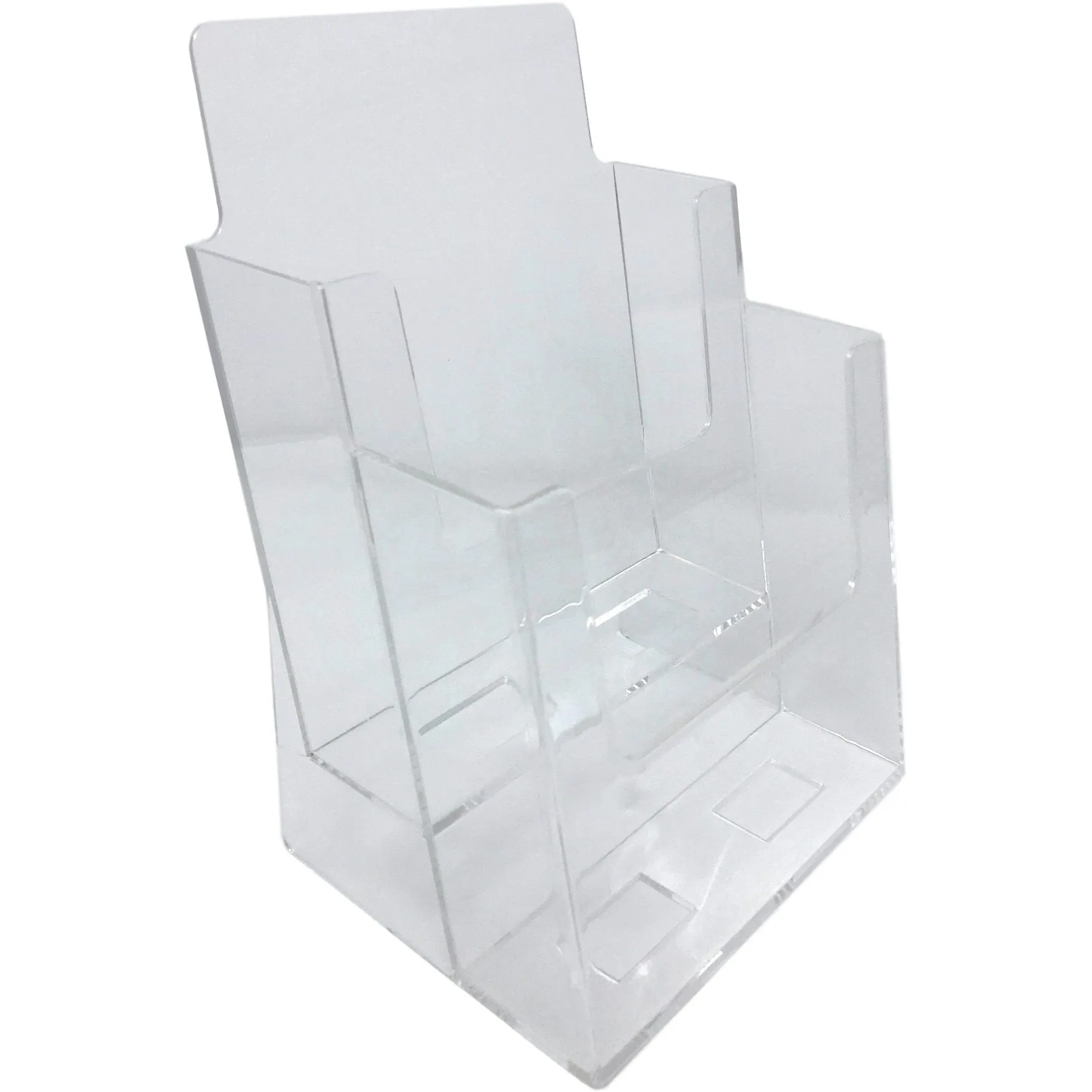 Clear Acrylic 2-Tier 6" x 9" Bi-Fold Brochure Holder
