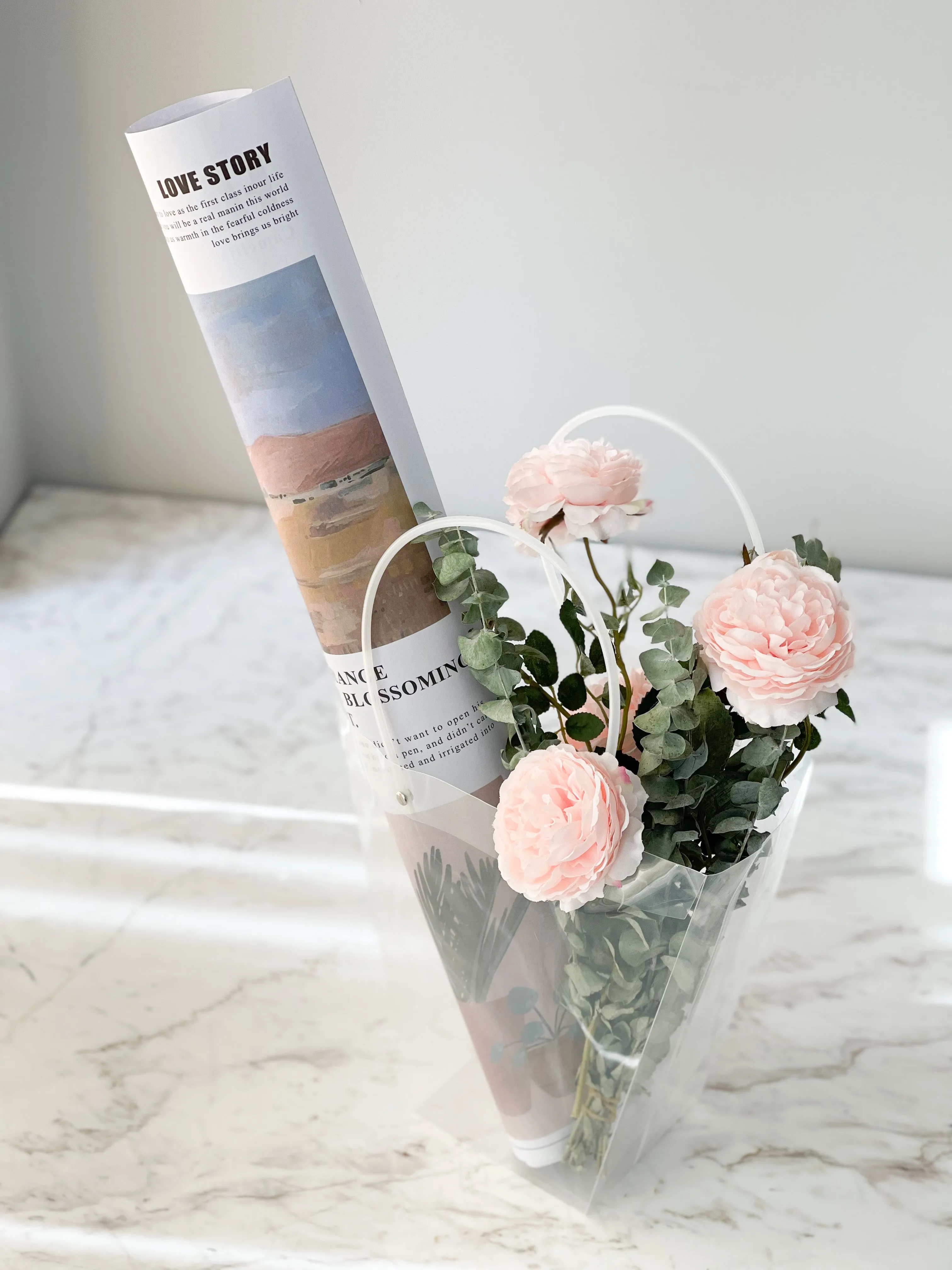 Clear Flower Bag with Trapezoid Shape