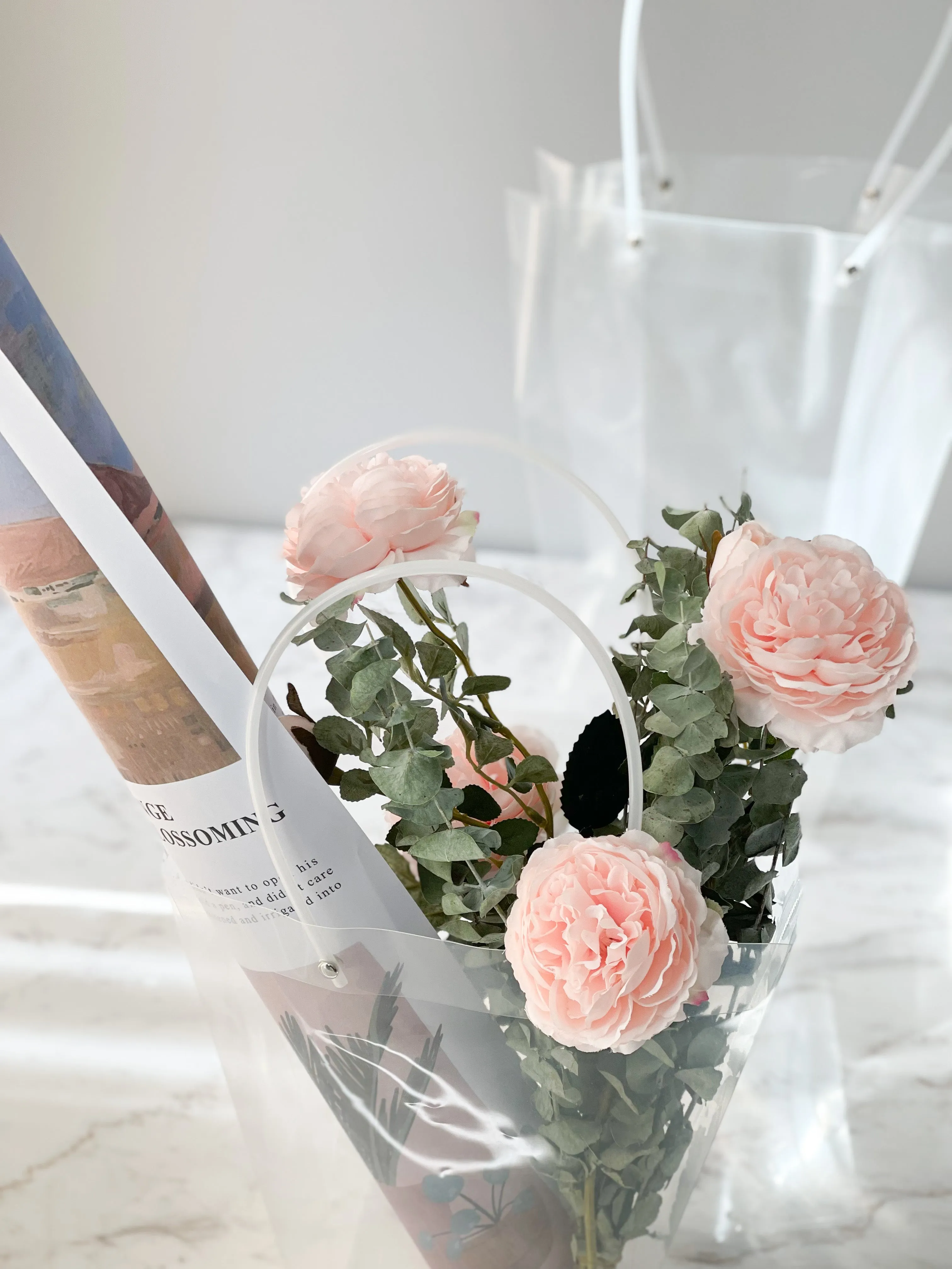 Clear Flower Bag with Trapezoid Shape