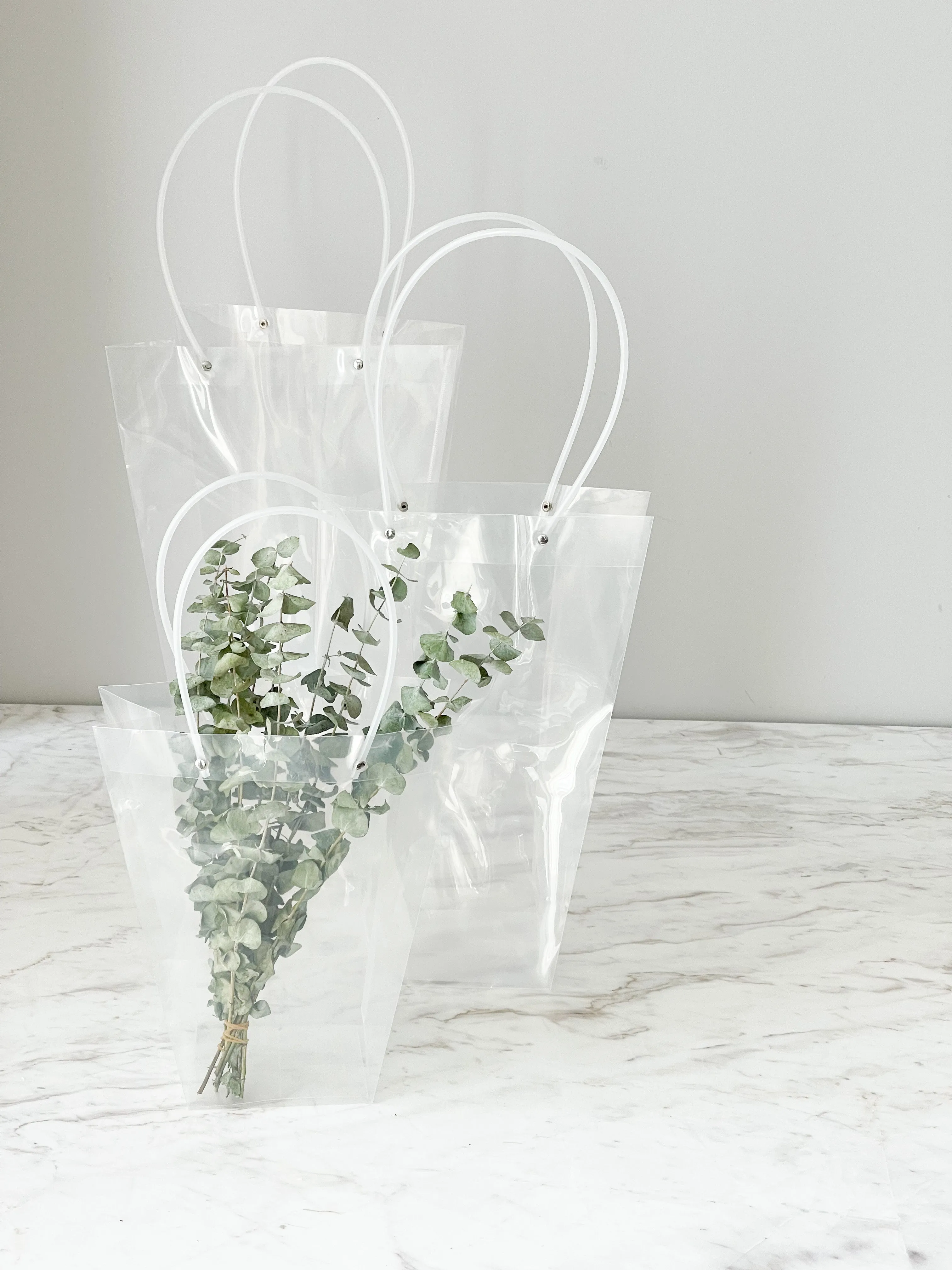 Clear Flower Bag with Trapezoid Shape