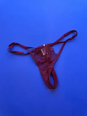 Clo: Selva Lace Adjustable Thong - Purple