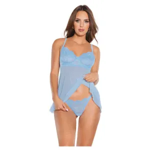 Coquette Babydoll and Thong with Back Ruching