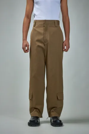 Cotton Gabardine Cargo Trousers