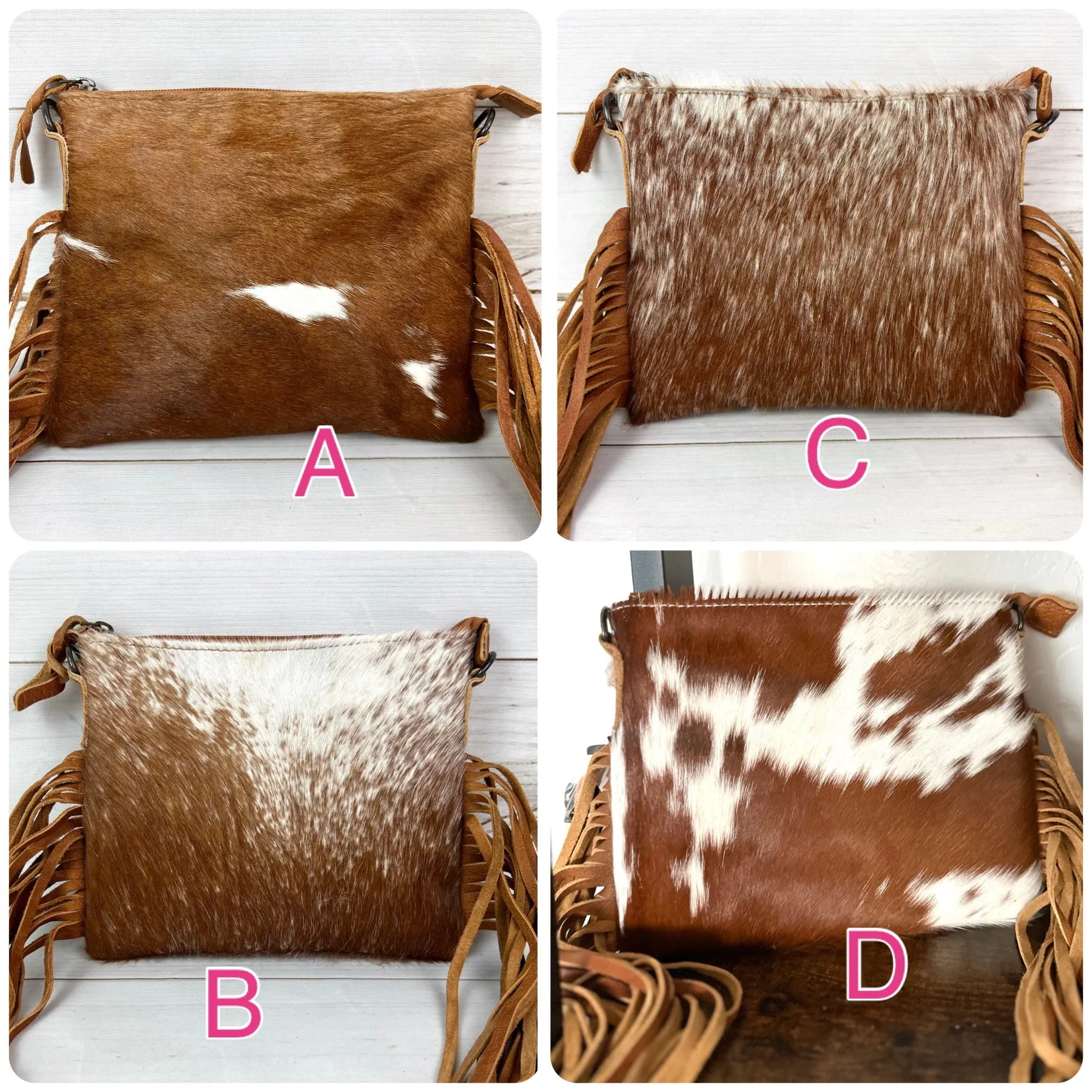 Cowgirl Weekend Light Brown Cowhide and Leather Fringe Handbag