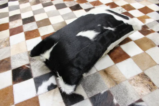 Cowhide Pillow 22"x12"  Black & White Cowhide Pillow Cover - New Cowskin Cushion Cover