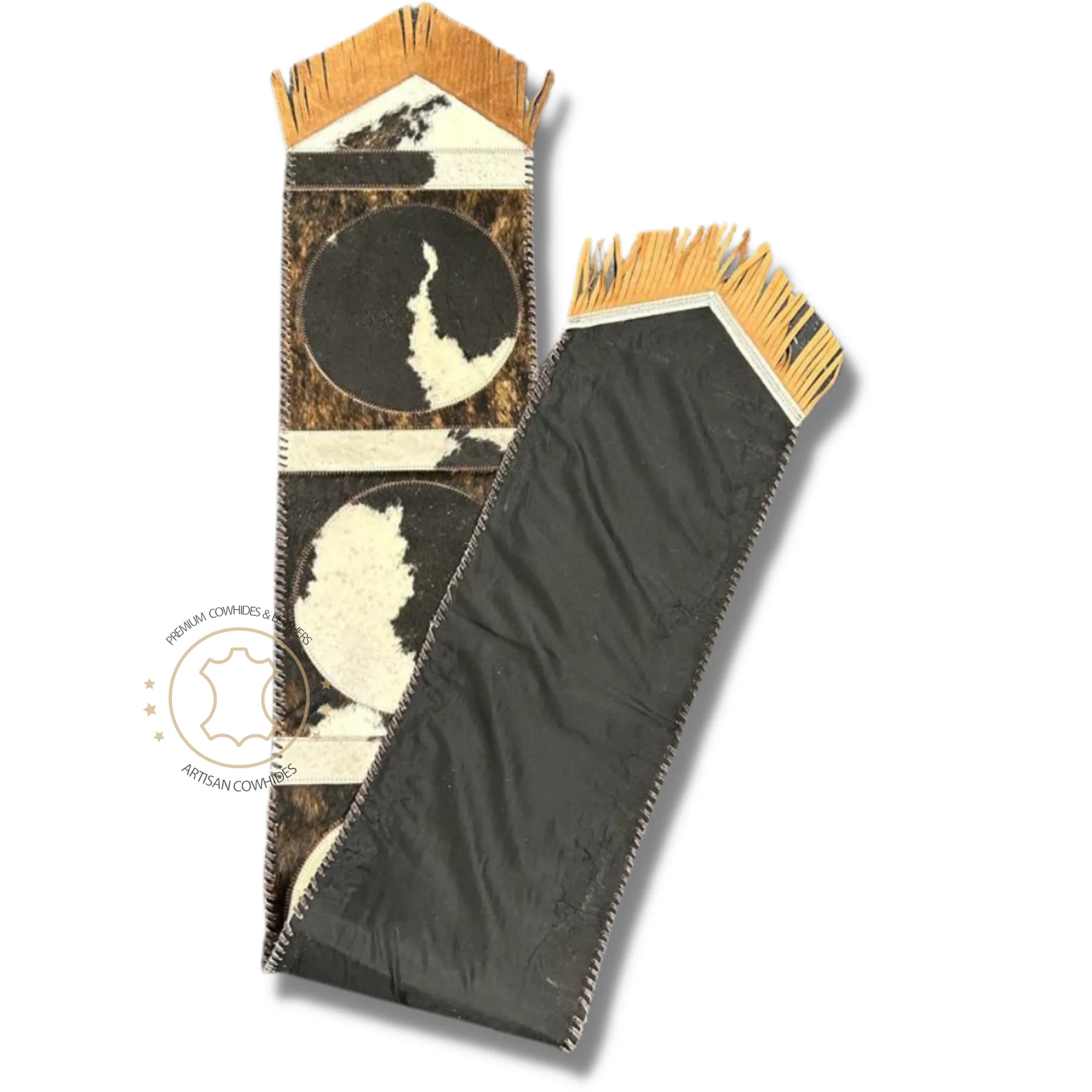 Cowhide Table Runner with Star pattern  - 7ft  Long - Table decor runner