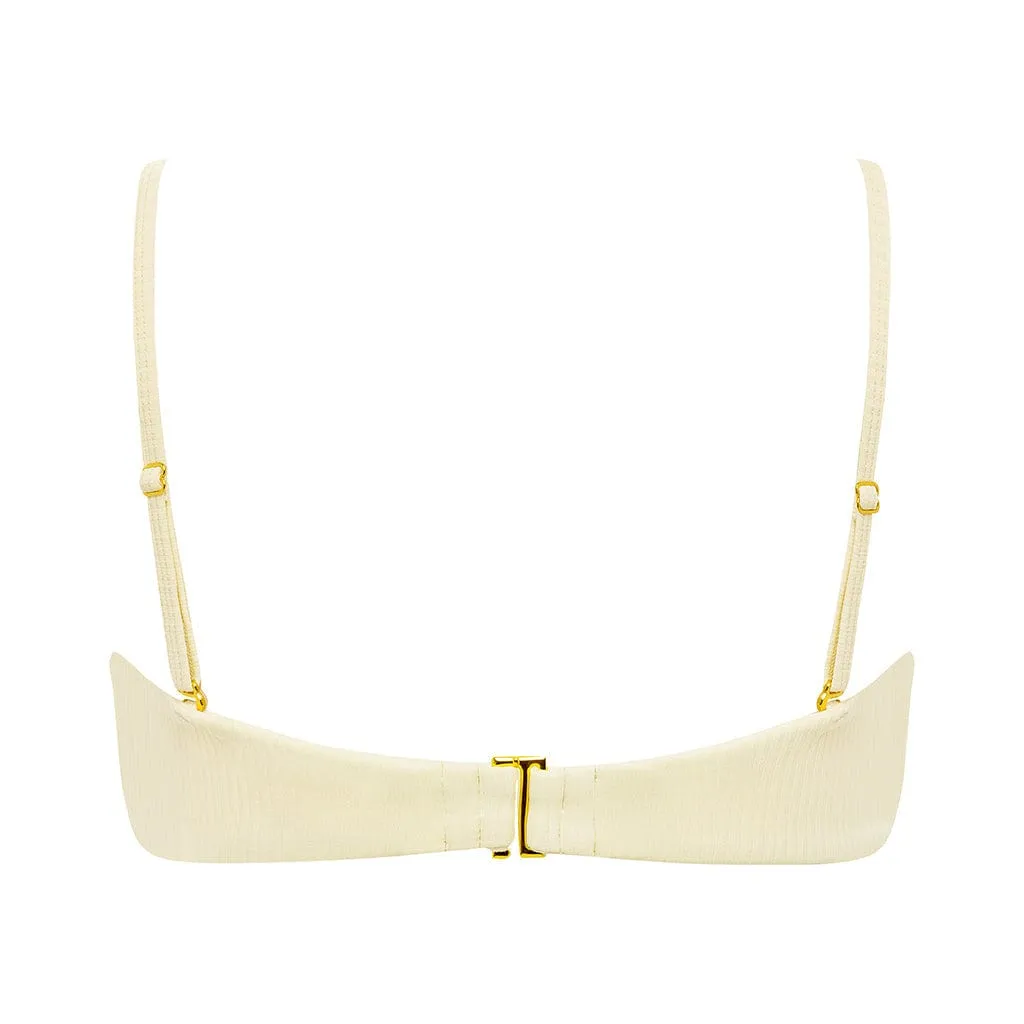 Cream Rib Summer Bikini Top