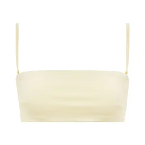 Cream Rib Summer Bikini Top