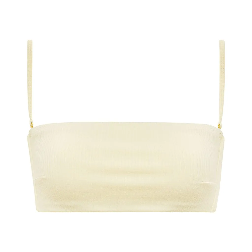 Cream Rib Summer Bikini Top