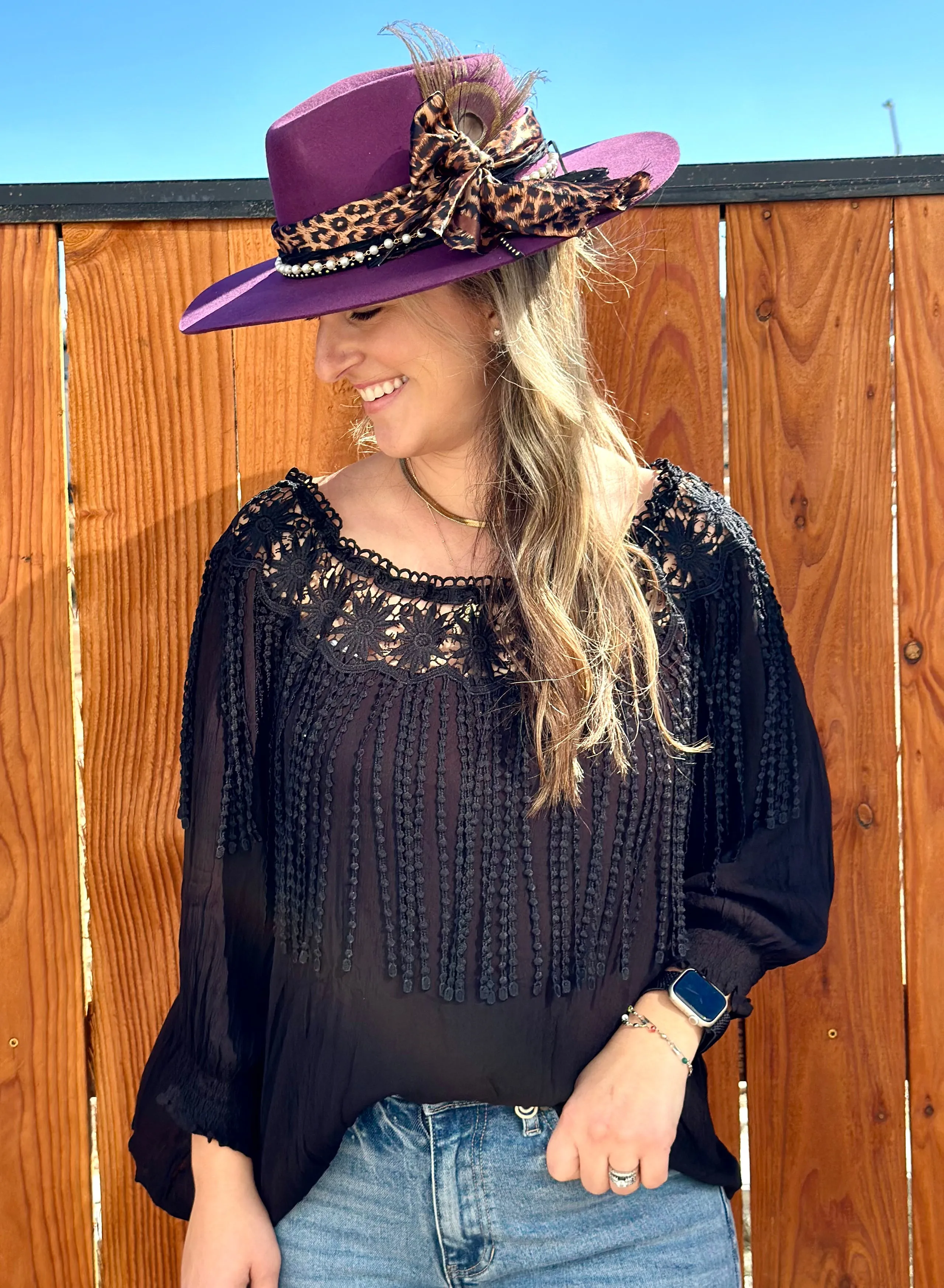 Crochet Detail Off-The-Shoulder Blouse