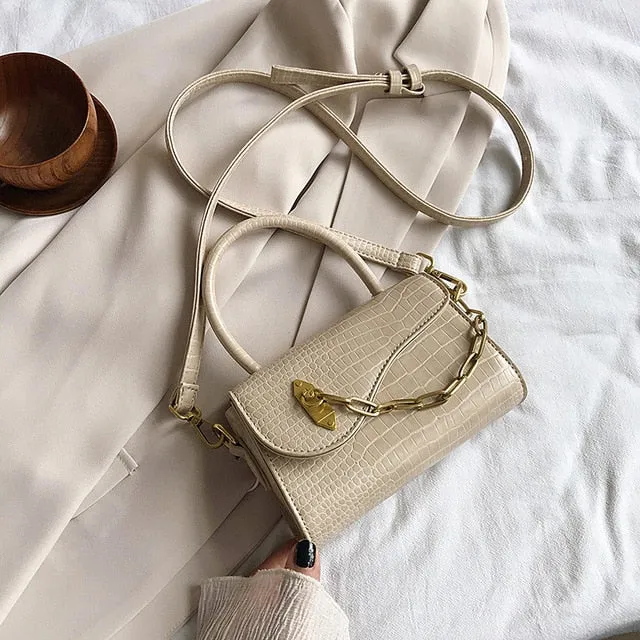 Crocodile patent mini Crossbody Bags For Women 2020 Small Handbag Small Bag PU Leather Hand Bag Ladies Designer Evening Bags