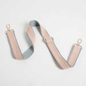 Crossbody Strap - Pastel Stripes (Silver Hardware)