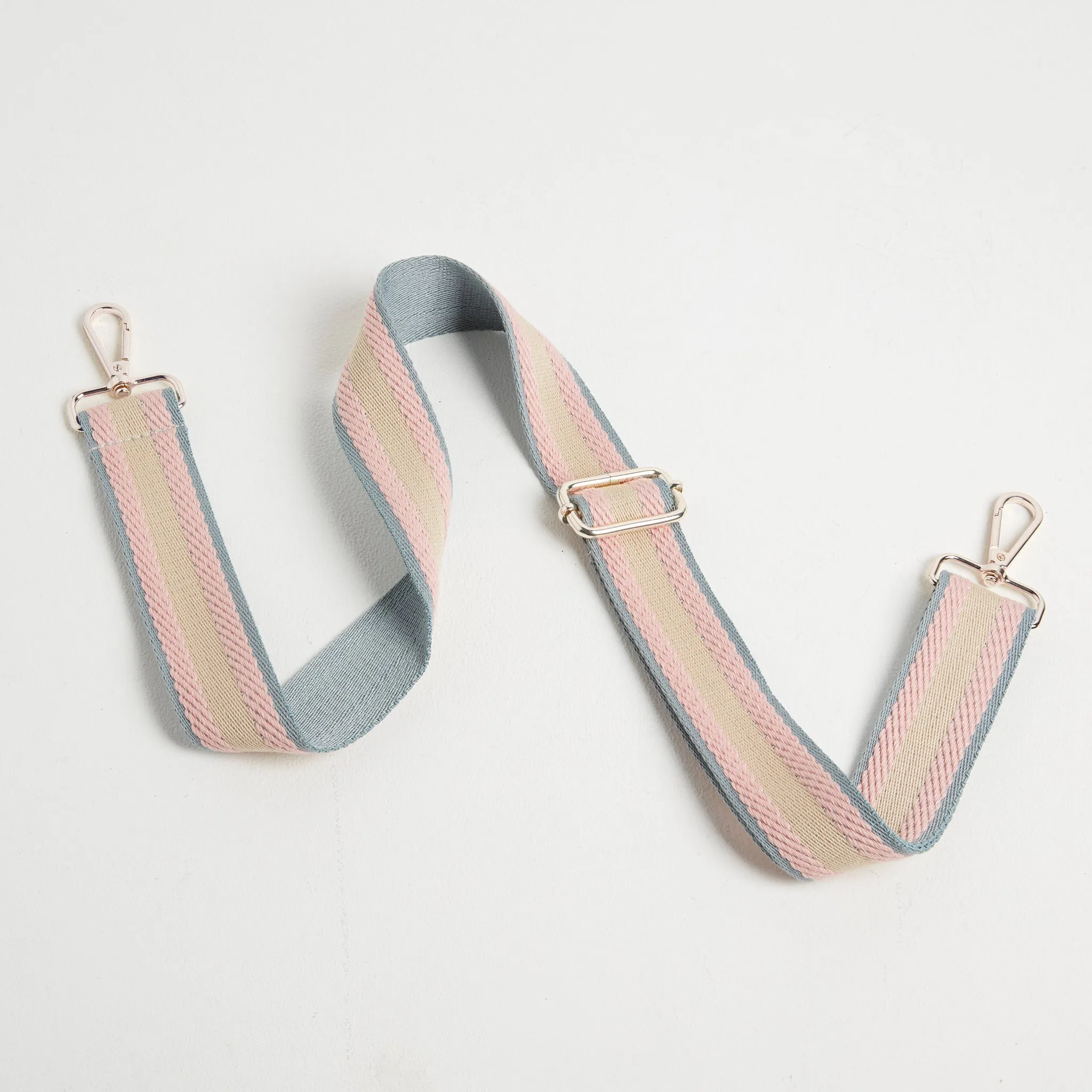 Crossbody Strap - Pastel Stripes (Silver Hardware)