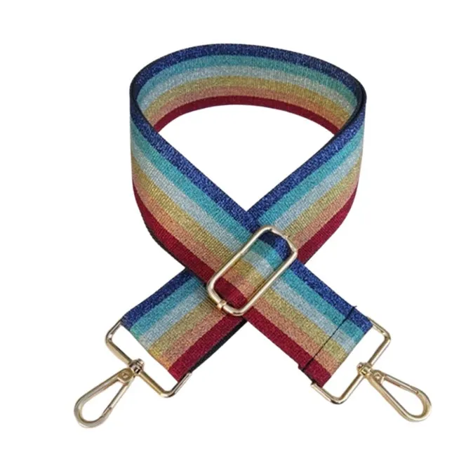 Crossbody Strap - Rainbow Stripe (Gold Hardware)