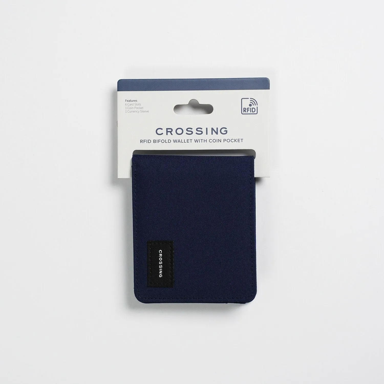 Crossing Bifold Wallet with Coin Pocket & Card Flap RFID