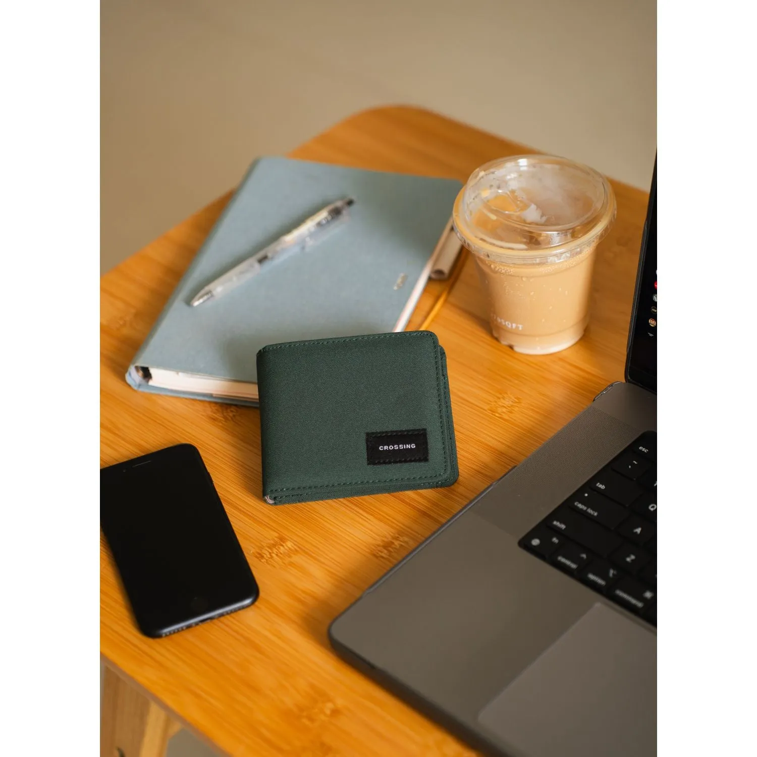Crossing Bifold Wallet with Coin Pocket & Card Flap RFID
