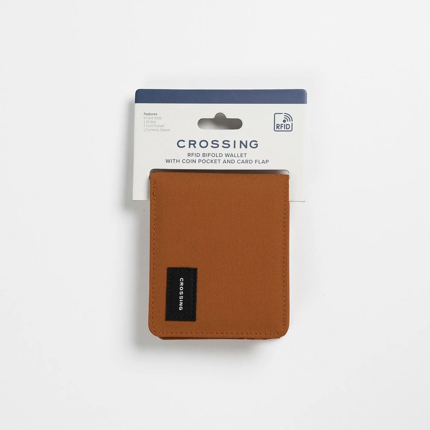 Crossing Bifold Wallet with Coin Pocket & Card Flap RFID
