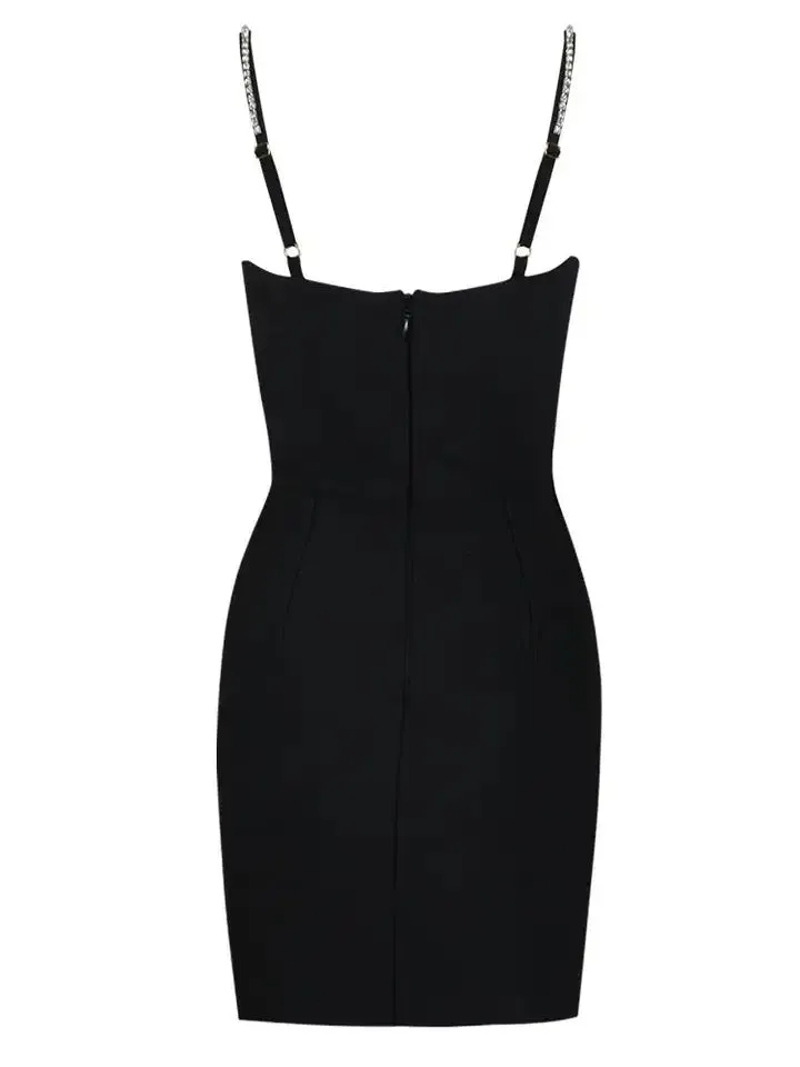 Crystal Black Cutout Mini Dress