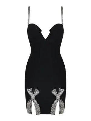 Crystal Black Cutout Mini Dress