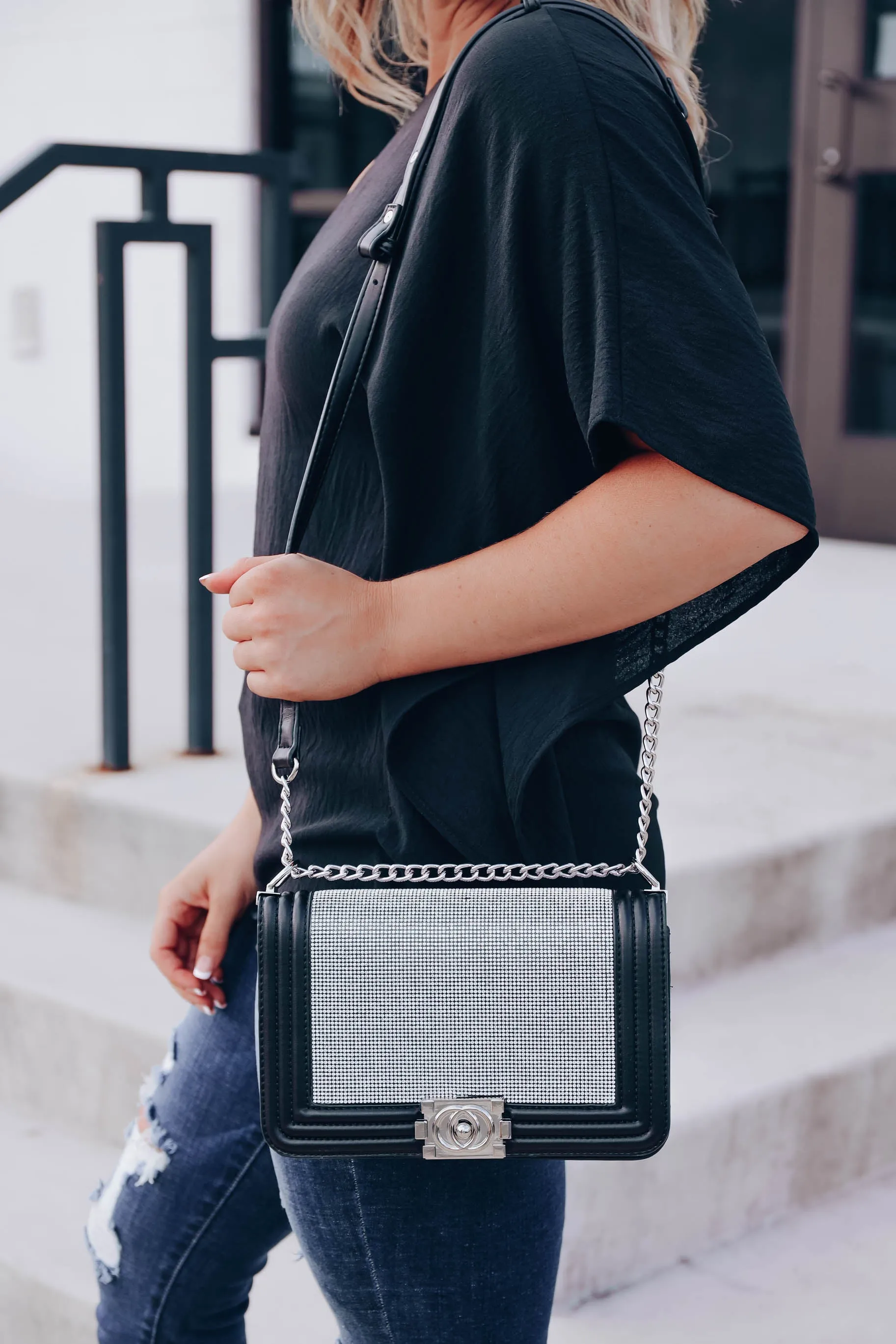 Crystal Crossbody - Blk Clear